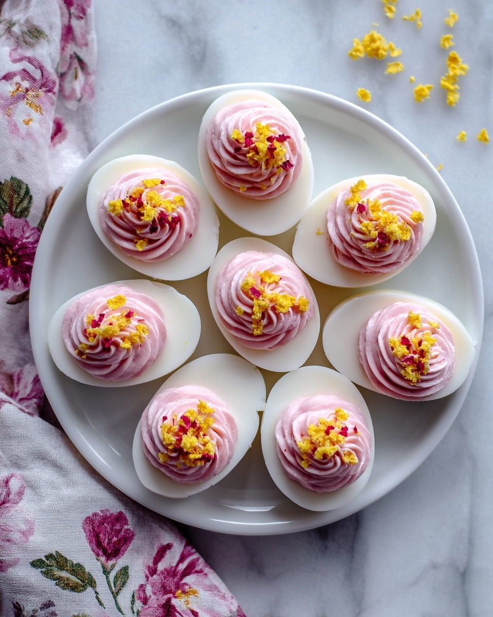 Pretty Pink Deviled Eggs to Brighten Your Summer Brunch Recipe