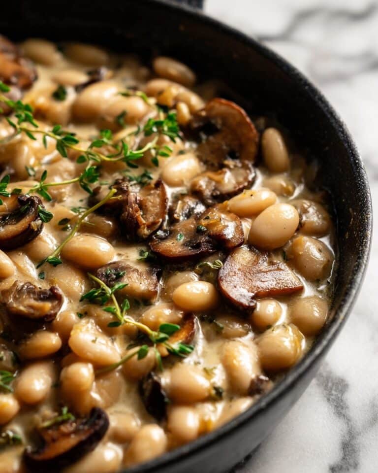 Creamy White Bean and Mushroom Skillet Recipe