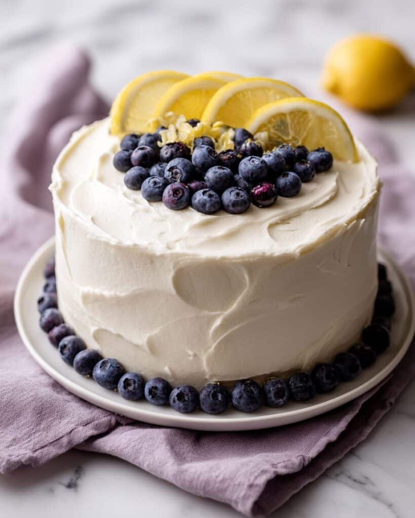Lemon Blueberry Cake with Cream Cheese Frosting Recipe