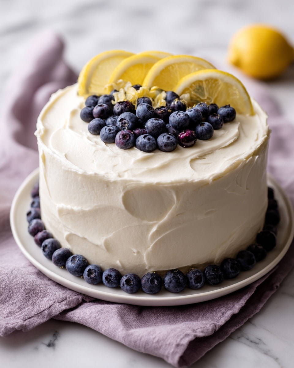 Lemon Blueberry Cake with Cream Cheese Frosting Recipe
