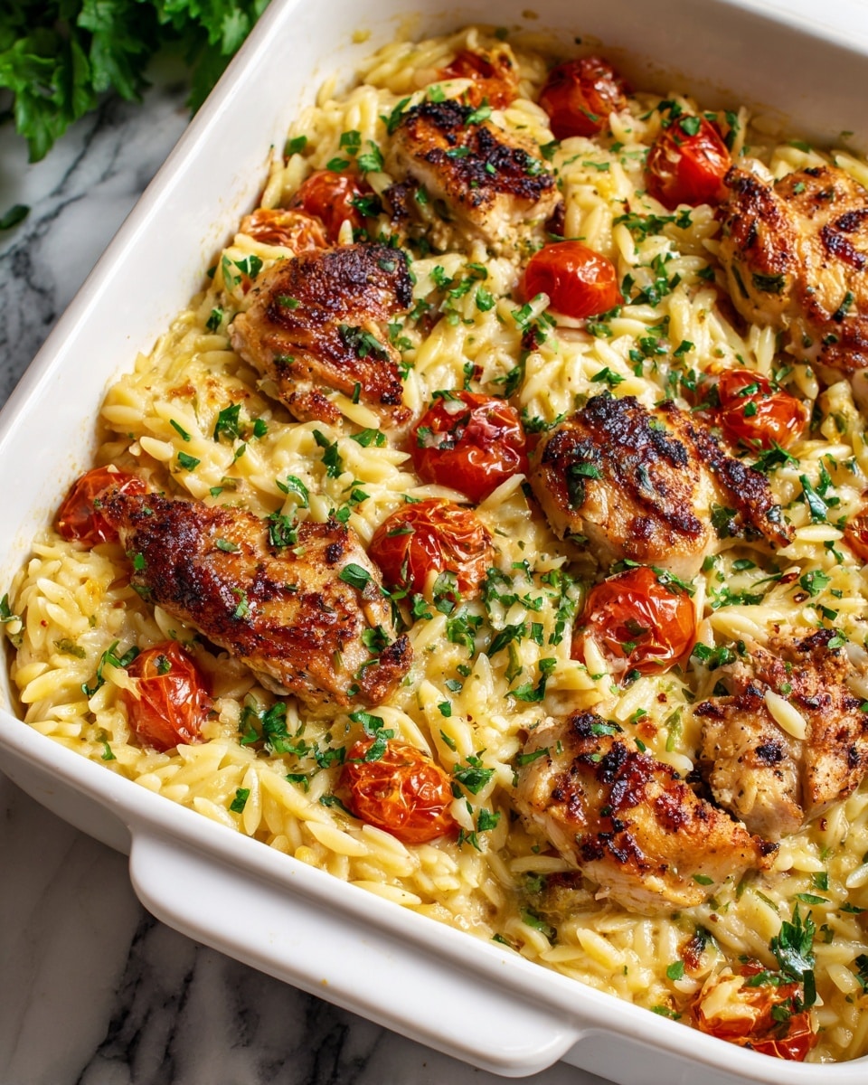 Mediterranean Chicken Orzo Bake Recipe